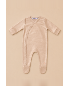 Onesie With Footies Beige Pearl