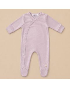 Silk Blend Onesie With Footies Lilac