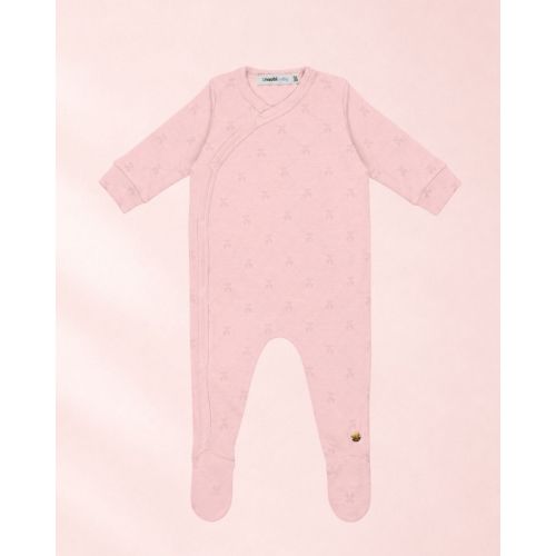 Onesie with footies Silk blend Baby Pink