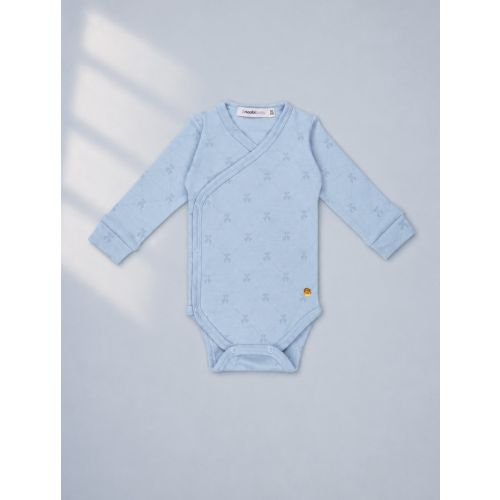 Wrap Romper Silk blend Baby Blue